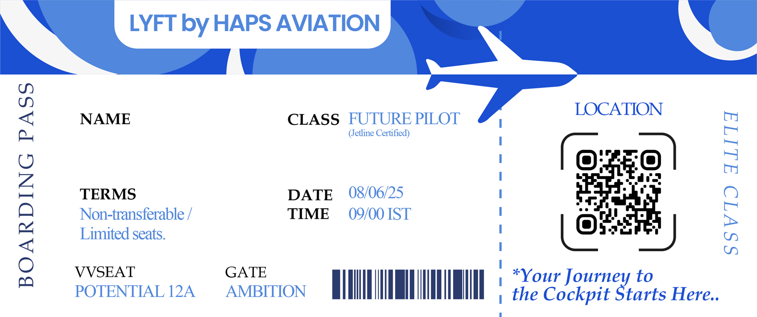 LYFT Aviation boarding pass design