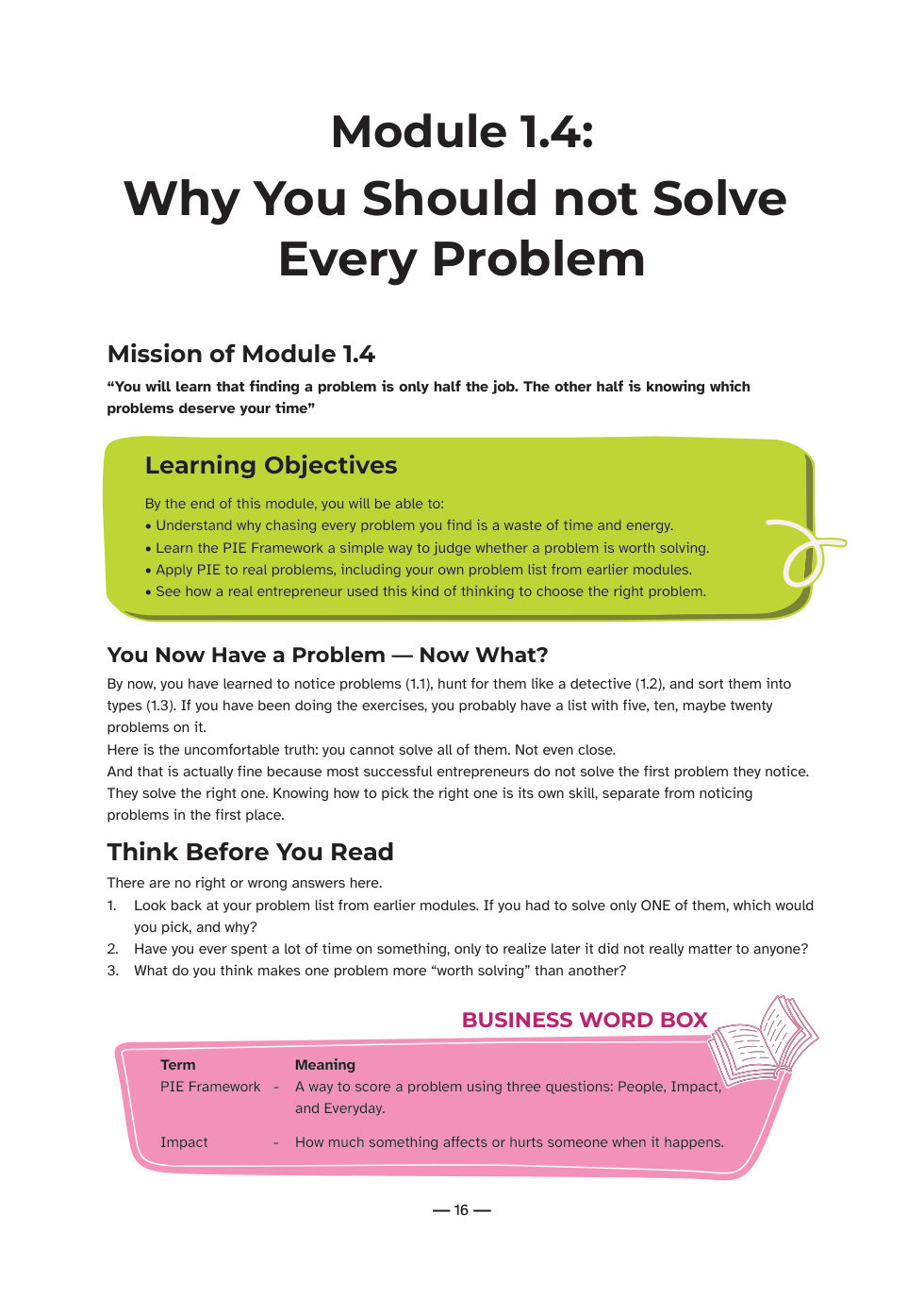 Sample workbook page 1